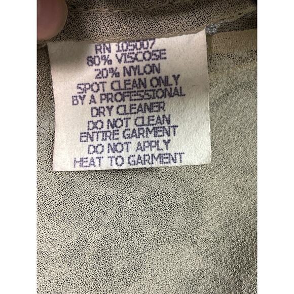 Vintage Cache Sequin Lace Black V Neck Scalloped Sleeve Evening Blouse Women's L - Picture 4 of 5